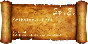 Szihelszky Emil névjegykártya