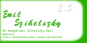 emil szihelszky business card